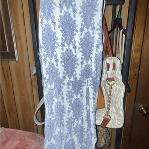 Blue and White Patterned Dress
